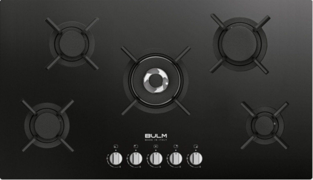 سطح 5 عيون زجاج اسود ملكي بولم |  BULM مقاس 90*60 غاز