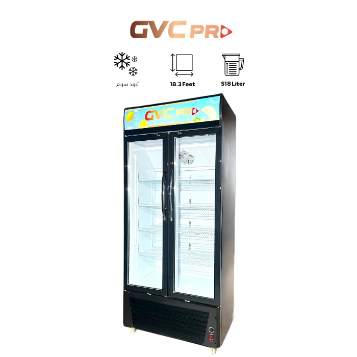 ثلاجة عرض جي في سي برو بابين 518لتر اسود - GVSW-680-1